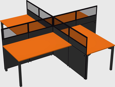 Quad office cubicles