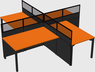Quad office cubicles