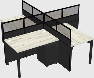 Quad office cubicles