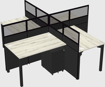 Quad office cubicles