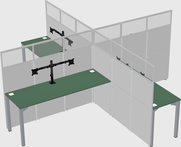 Quad office cubicles