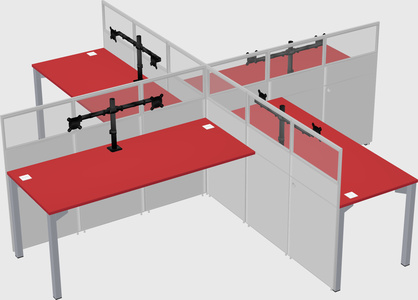 Quad office cubicles
