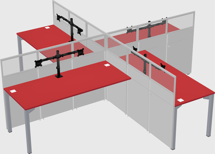 Quad office cubicles