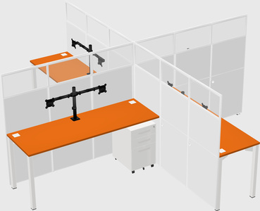 Quad office cubicles
