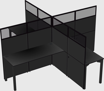 Quad office cubicles