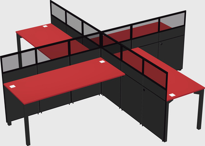 Quad office cubicles