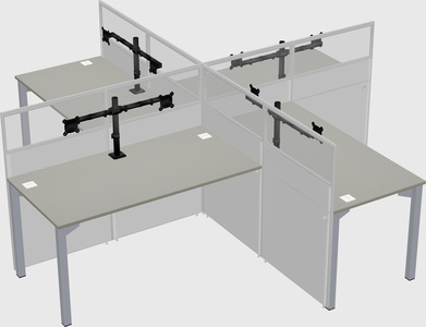 Quad office cubicles