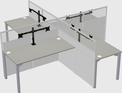 Quad office cubicles