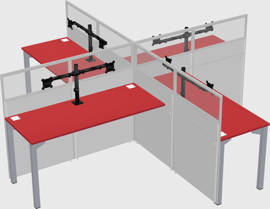 Quad office cubicles