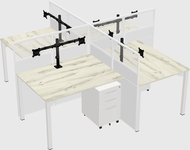 Quad office cubicles