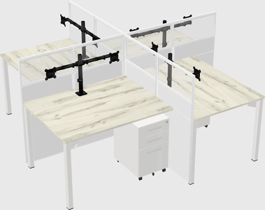 Quad office cubicles