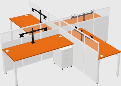 Quad office cubicles