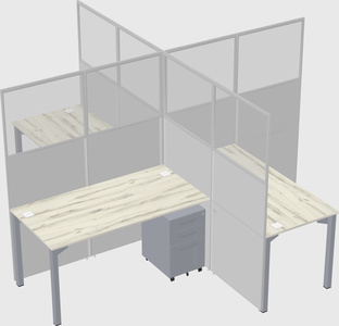 Quad office cubicles