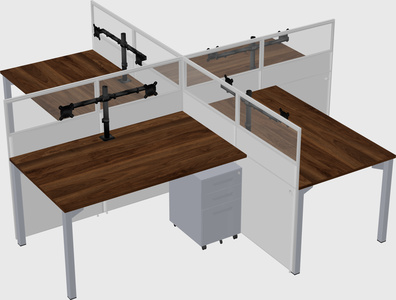 Quad office cubicles