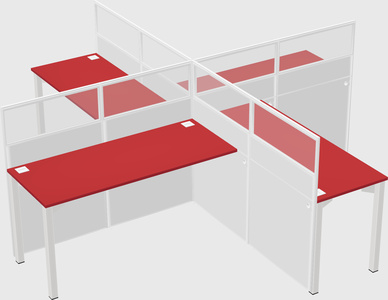 Quad office cubicles