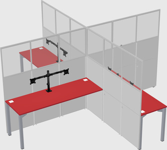 Quad office cubicles