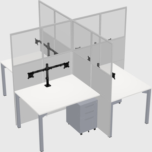 Quad office cubicles