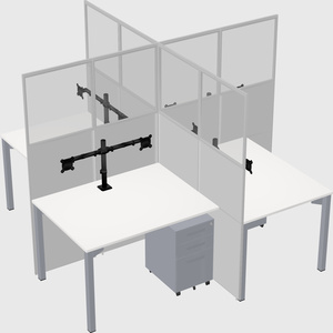 Quad office cubicles