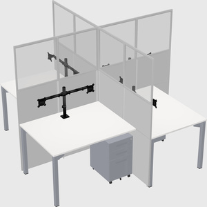 Quad office cubicles