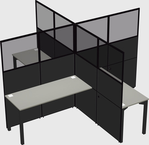 Quad office cubicles