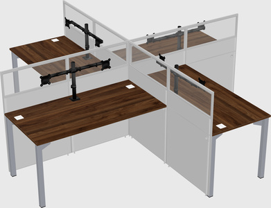 Quad office cubicles