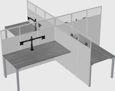 Quad office cubicles