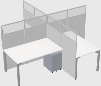 Quad office cubicles