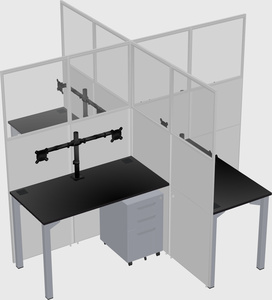 Quad office cubicles