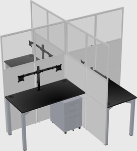 Quad office cubicles