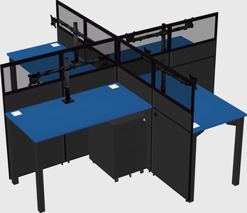 Quad office cubicles