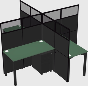 Quad office cubicles