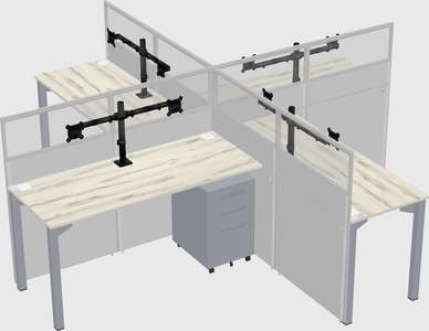 Quad office cubicles