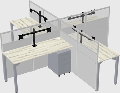 Quad office cubicles