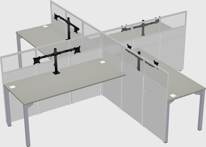 Quad office cubicles