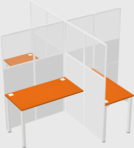 Quad office cubicles