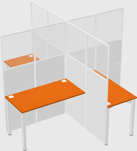 Quad office cubicles