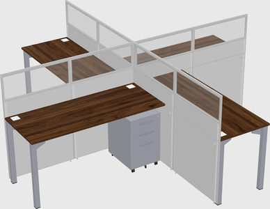 Quad office cubicles