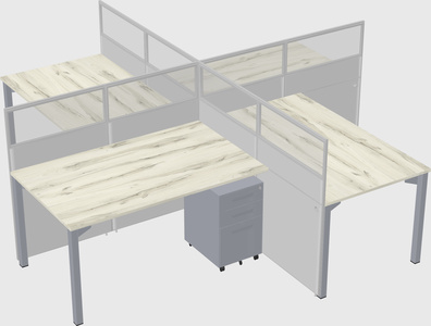 Quad office cubicles