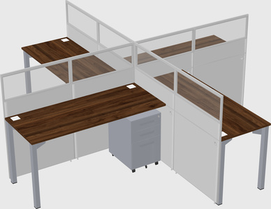 Quad office cubicles