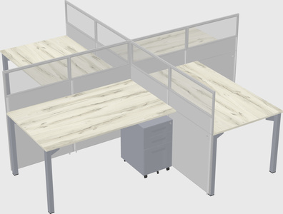Quad office cubicles