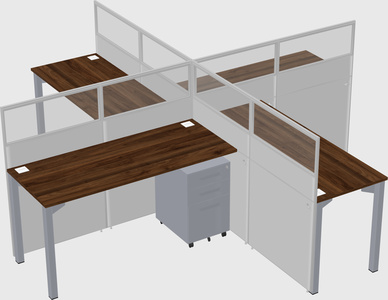 Quad office cubicles