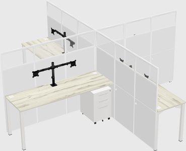 Quad office cubicles