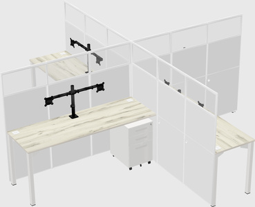 Quad office cubicles
