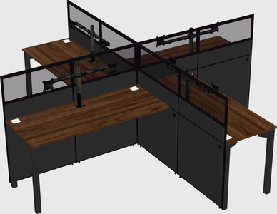 Quad office cubicles