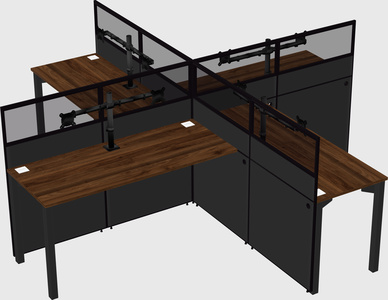 Quad office cubicles