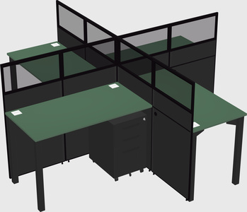 Quad office cubicles