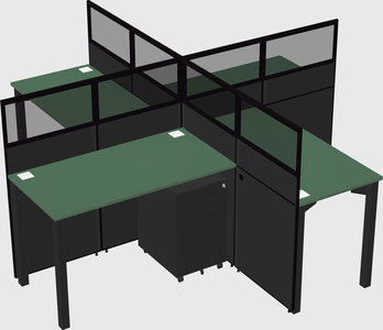 Quad office cubicles