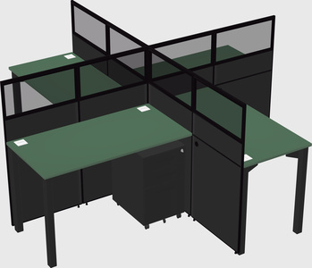 Quad office cubicles