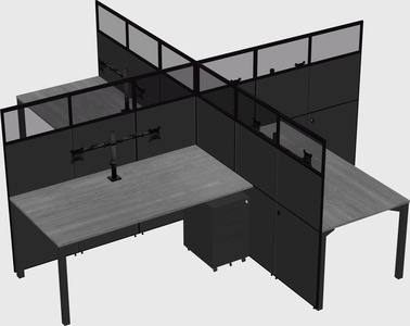 Quad office cubicles
