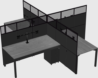 Quad office cubicles